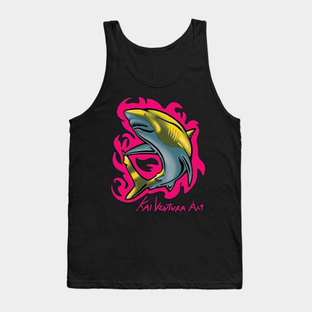 Bull Shark Rad Surf Color Variant B Tank Top by Kai Ventura